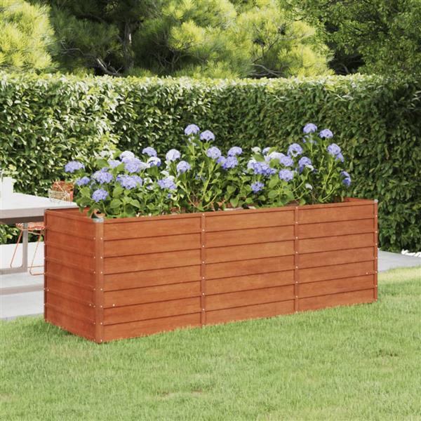 Grote foto vidaxl plantenbak verhoogd 240x80x77 cm cortenstaal roestig tuin en terras overige tuin en terras