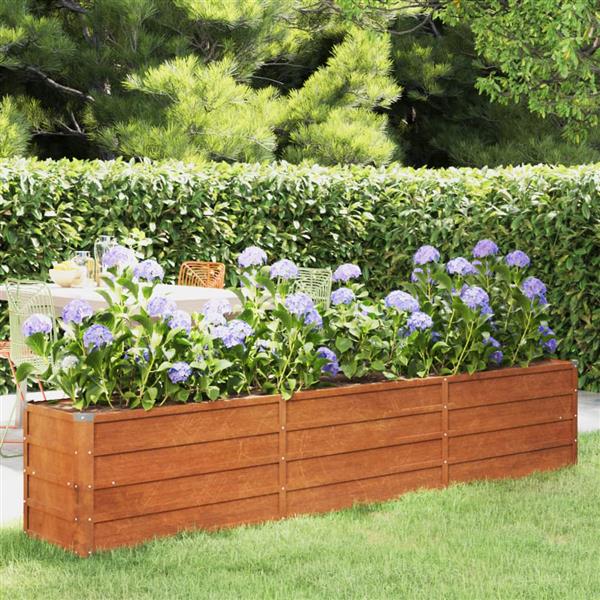 Grote foto vidaxl plantenbak verhoogd 240x40x45 cm cortenstaal roestig tuin en terras overige tuin en terras