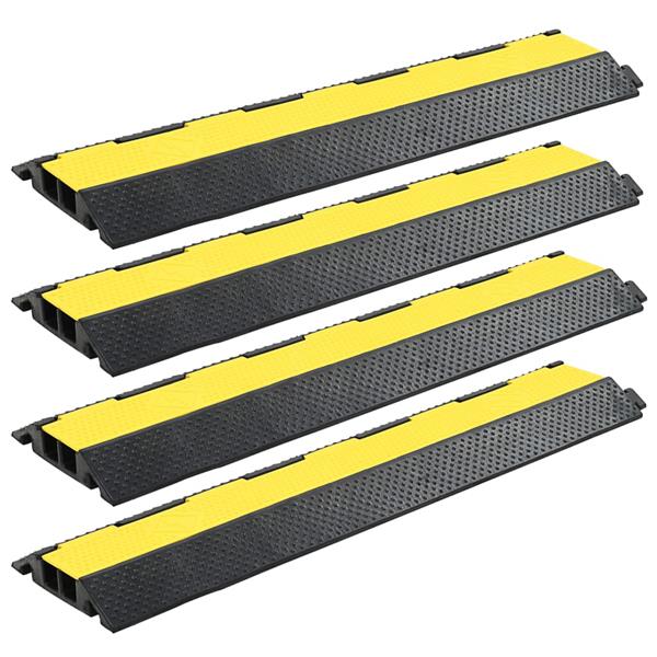 Grote foto vidaxl kabelbeschermer drempels 2 tunnels 101 5 cm rubber 4 st huis en inrichting woningdecoratie