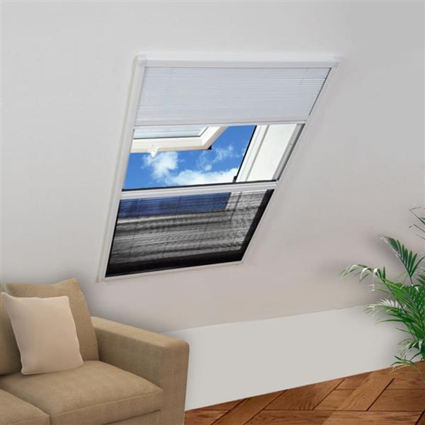 Grote foto vidaxl raamhor pliss met verduistering 80x100 cm aluminium doe het zelf en verbouw deuren en horren