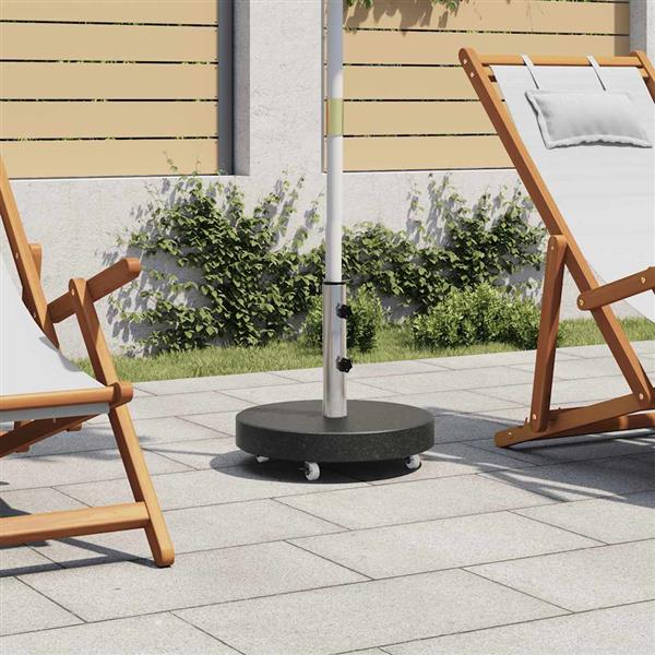 Grote foto vidaxl parasolvoet rond 30 kg graniet zwart tuin en terras overige tuin en terras