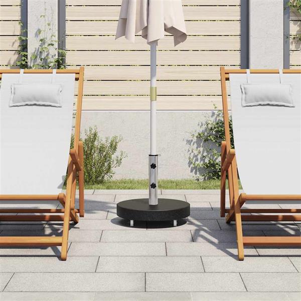 Grote foto vidaxl parasolvoet rond 30 kg graniet zwart tuin en terras overige tuin en terras