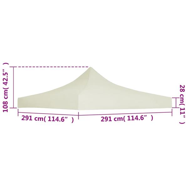 Grote foto vidaxl partytentdak 3x3 m cr me tuin en terras overige tuin en terras