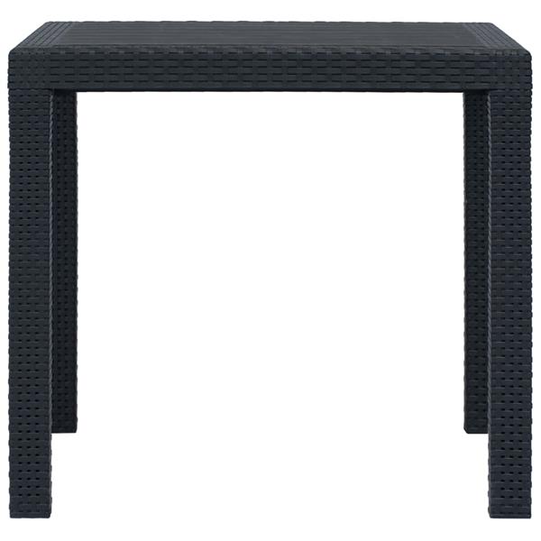 Grote foto vidaxl tuintafel 79x79x72 cm rattan look kunststof antraciet tuin en terras tuinmeubelen