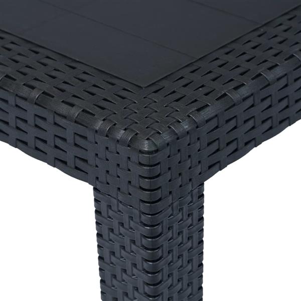 Grote foto vidaxl tuintafel 79x79x72 cm rattan look kunststof antraciet tuin en terras tuinmeubelen