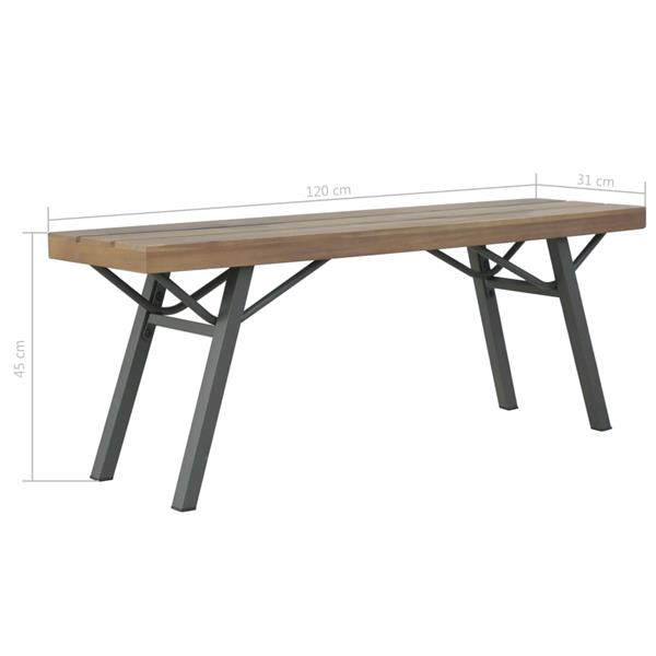 Grote foto vidaxl tuinbank 120 cm massief acaciahout tuin en terras tuinmeubelen