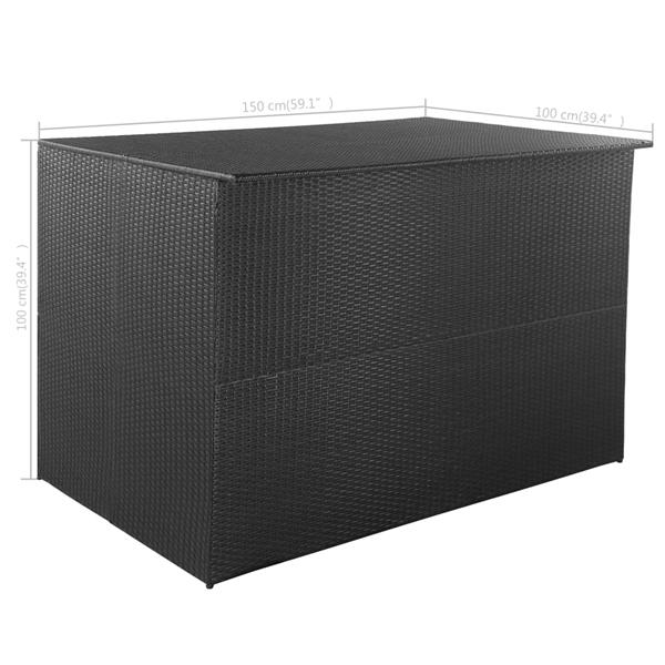 Grote foto vidaxl tuinbox 150x100x100 cm poly rattan zwart tuin en terras overige tuin en terras