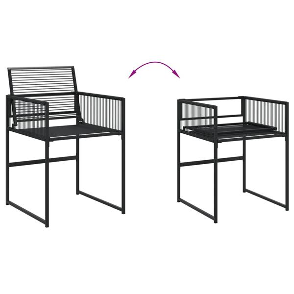 Grote foto vidaxl 7 delige tuinset poly rattan zwart tuin en terras tuinmeubelen