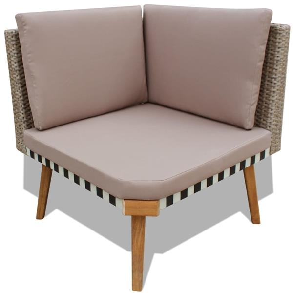 Grote foto vidaxl 4 delige loungeset met kussens poly rattan grijs tuin en terras tuinmeubelen