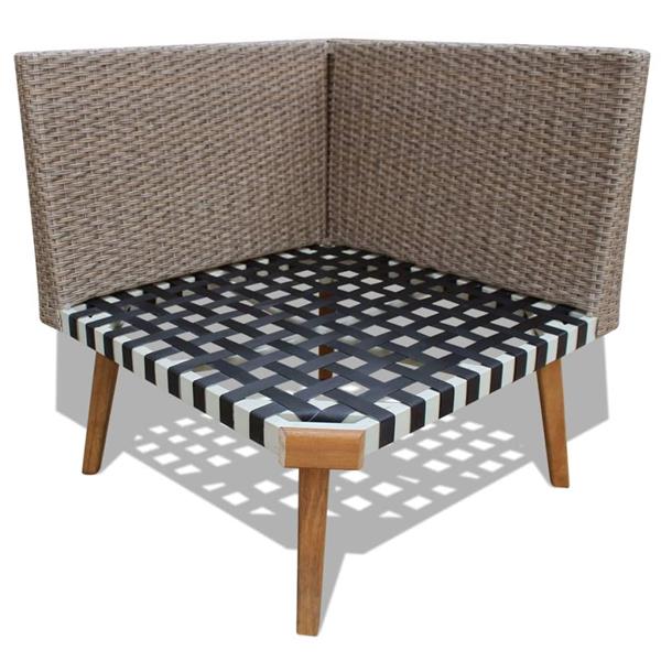 Grote foto vidaxl 4 delige loungeset met kussens poly rattan grijs tuin en terras tuinmeubelen