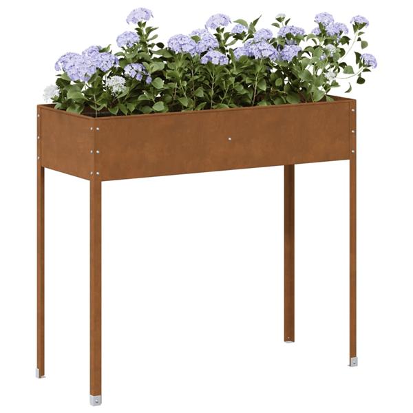 Grote foto vidaxl plantenbak 100 5x40 5x90 cm weervast staal tuin en terras overige tuin en terras