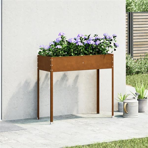 Grote foto vidaxl plantenbak 100 5x40 5x90 cm weervast staal tuin en terras overige tuin en terras