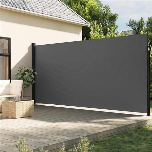 Grote foto vidaxl windscherm uittrekbaar 220x500 cm antracietkleurig tuin en terras overige tuin en terras