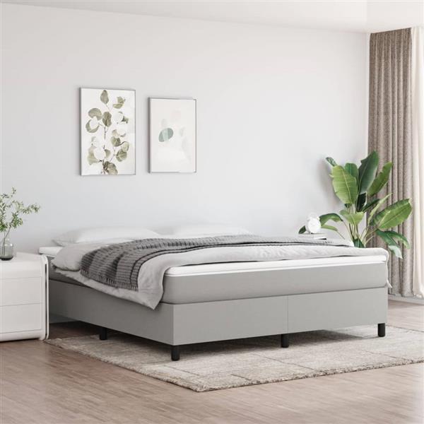 Grote foto vidaxl bedframe zonder matras stof lichtgrijs 160x200 cm antiek en kunst stoelen en banken