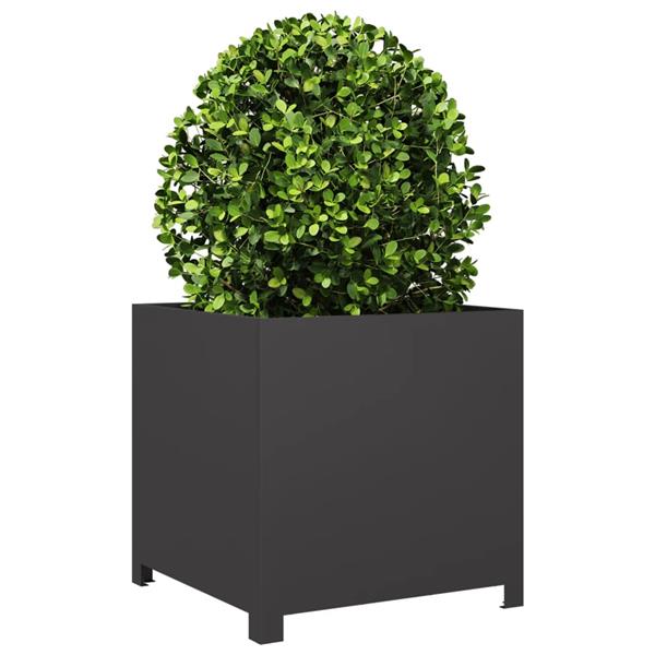Grote foto vidaxl plantenbak 50x50x50 cm staal zwart tuin en terras overige tuin en terras