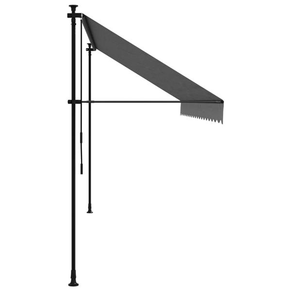 Grote foto vidaxl luifel uittrekbaar 400x150 cm stof en staal antracietkleurig tuin en terras overige tuin en terras