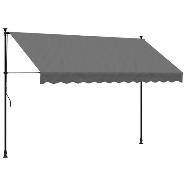Grote foto vidaxl luifel uittrekbaar 300x150 cm stof en staal antracietkleurig tuin en terras overige tuin en terras