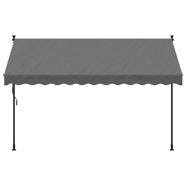 Grote foto vidaxl luifel uittrekbaar 300x150 cm stof en staal antracietkleurig tuin en terras overige tuin en terras