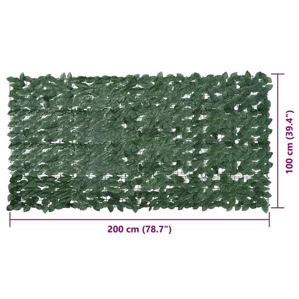 Grote foto vidaxl balkonscherm met donkergroene bladeren 200x100 cm tuin en terras overige tuin en terras