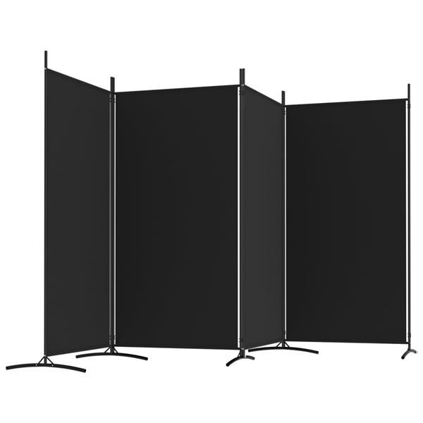Grote foto vidaxl kamerscherm met 4 panelen 346x180 cm stof zwart huis en inrichting overige huis en inrichting