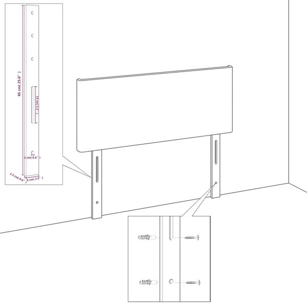 Grote foto vidaxl hoofdborden 2 st 80x5x78 88 cm stof donkergrijs antiek en kunst stoelen en banken