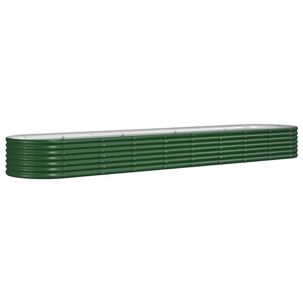 Grote foto vidaxl plantenbak 368x80x36 cm gepoedercoat staal groen tuin en terras overige tuin en terras