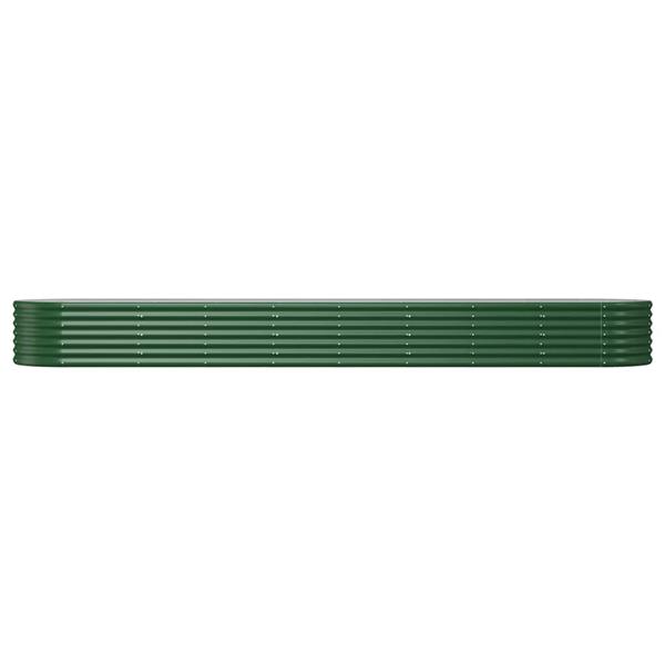 Grote foto vidaxl plantenbak 368x80x36 cm gepoedercoat staal groen tuin en terras overige tuin en terras