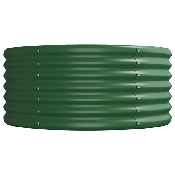 Grote foto vidaxl plantenbak 368x80x36 cm gepoedercoat staal groen tuin en terras overige tuin en terras
