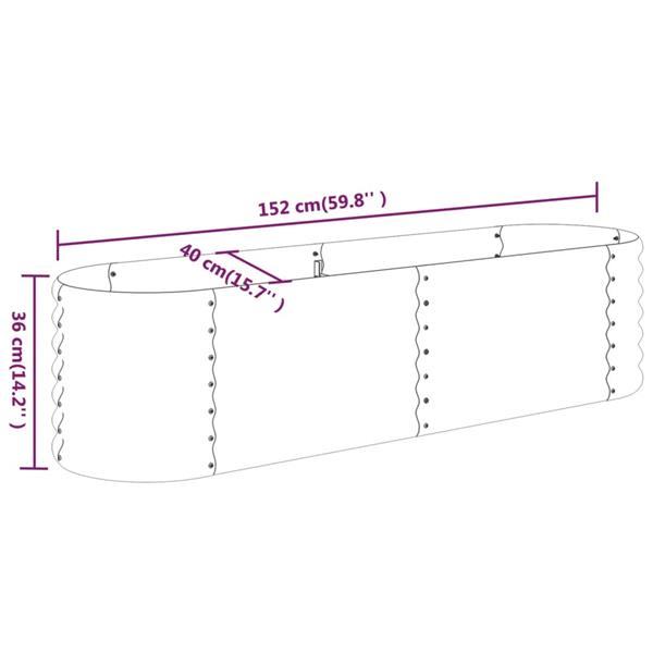 Grote foto vidaxl plantenbak 152x40x36 cm gepoedercoat staal antracietkleurig tuin en terras overige tuin en terras