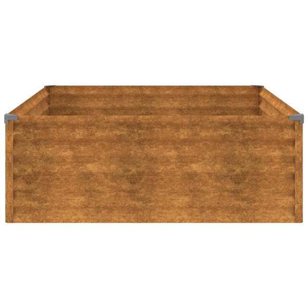 Grote foto vidaxl plantenbak verhoogd 100x100x36 cm cortenstaal tuin en terras overige tuin en terras