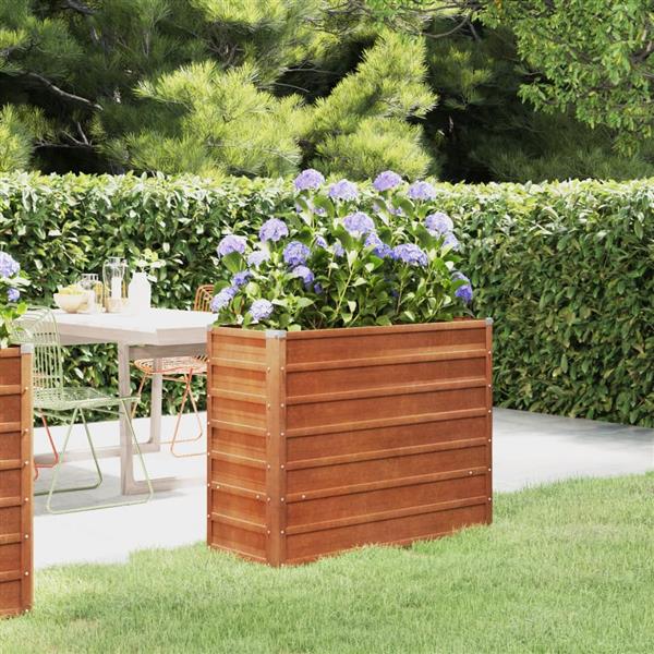 Grote foto vidaxl plantenbak verhoogd 100x40x77 cm cortenstaal roestig tuin en terras overige tuin en terras