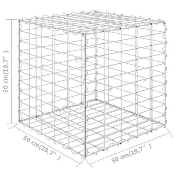 Grote foto vidaxl gabion plantenbak verhoogd kubus 50x50x50 cm staaldraad tuin en terras overige tuin en terras
