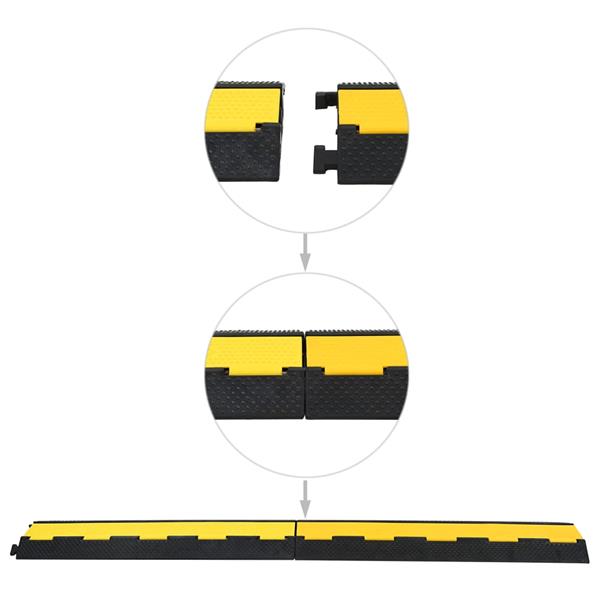 Grote foto vidaxl kabelbeschermer drempels 2 tunnels 101 5 cm rubber 4 st huis en inrichting woningdecoratie