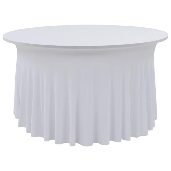 Grote foto vidaxl 2 st tafelhoezen stretch met rok 150x74 cm wit tuin en terras tuinmeubelen