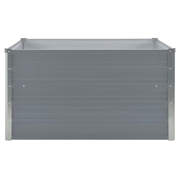 Grote foto vidaxl plantenbak verhoogd 100x100x45 cm gegalvaniseerd staal grijs tuin en terras overige tuin en terras