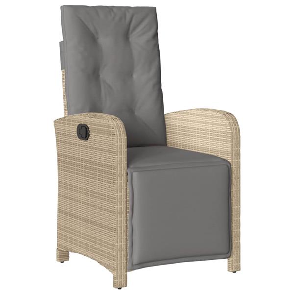 Grote foto vidaxl 3 delige tuinset met kussens poly rattan beige tuin en terras tuinmeubelen