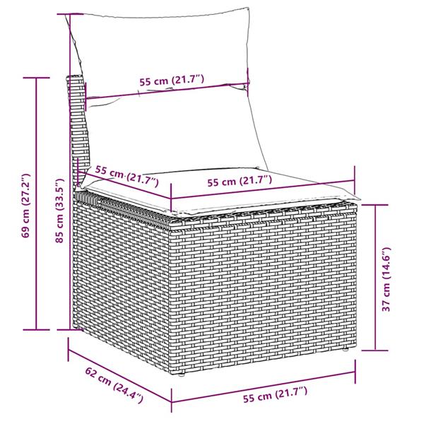 Grote foto vidaxl 6 delige loungeset met kussens poly rattan lichtgrijs tuin en terras tuinmeubelen