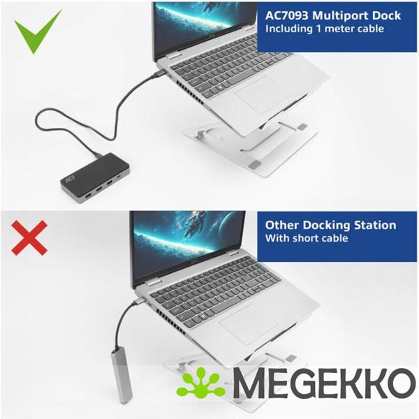 Grote foto act usb c 4k mst dockingstation voor 2 hdmi monitoren. ethernet. usb c. 3x usb a. pd passthrough en computers en software overige computers en software