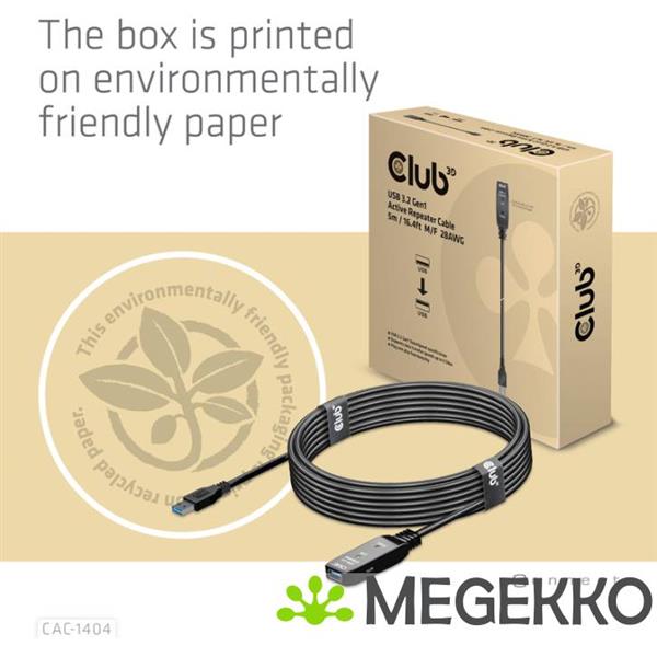 Grote foto club3d cac 1404 usb kabel 5 m usb 3.2 gen 1 3.1 gen 1 usb a zwart computers en software overige computers en software