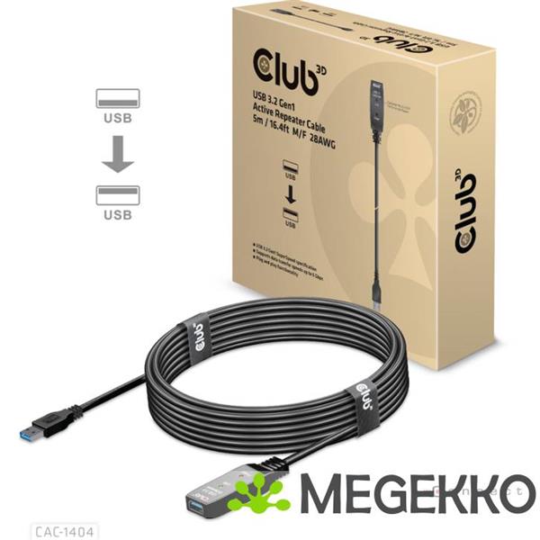 Grote foto club3d cac 1404 usb kabel 5 m usb 3.2 gen 1 3.1 gen 1 usb a zwart computers en software overige computers en software