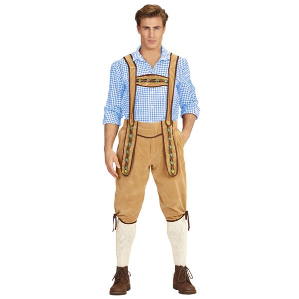 Grote foto beierse lederhose beige xl verzamelen overige verzamelingen