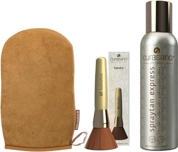 Grote foto curasano spraytan express tanning spray kabukiz handschoen 200 ml kleding dames sieraden