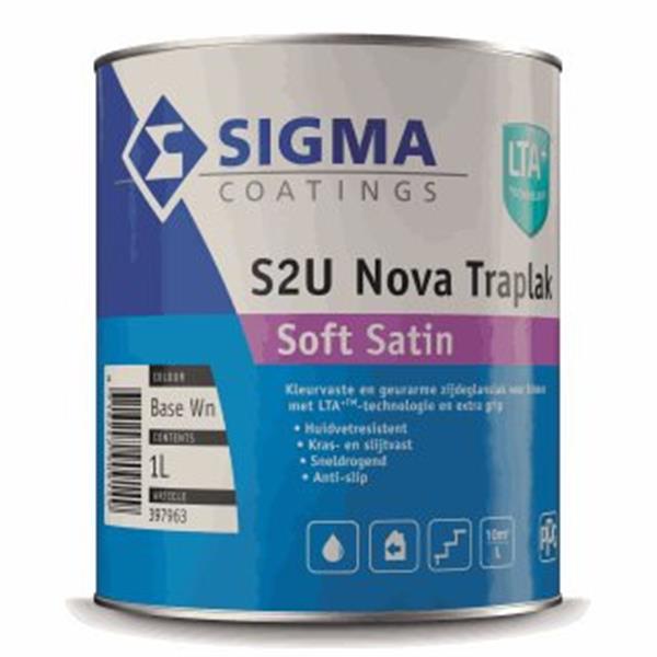 Grote foto s2u nova traplak soft satin 1 liter doe het zelf en verbouw verven en sierpleisters