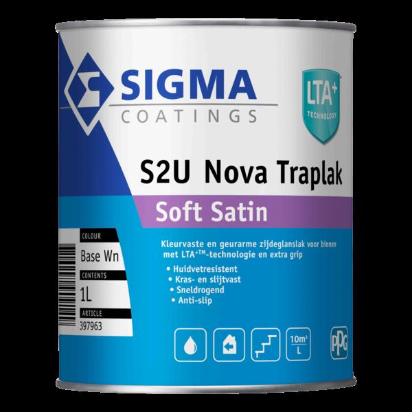 Grote foto s2u nova traplak soft satin 1 liter doe het zelf en verbouw verven en sierpleisters