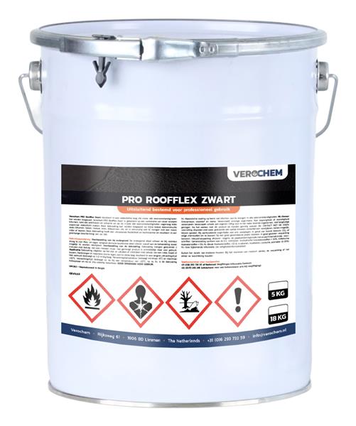 Grote foto pro roofflex dakcoating zwart 5kg doe het zelf en verbouw verven en sierpleisters