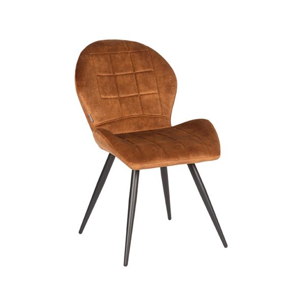 Grote foto eetkamerstoel sil oker velours zwart metaal huis en inrichting stoelen