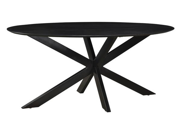 Grote foto eettafel oslo ovaal zwart acaciahout 180 cm huis en inrichting eettafels