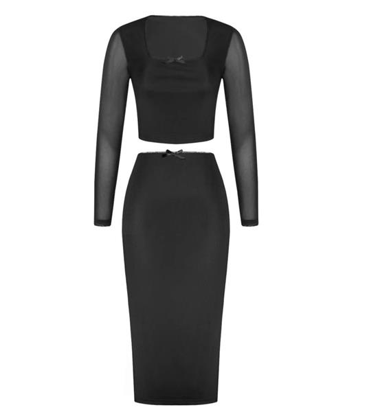 Grote foto katakomb mesh two piece. kleding dames jurken en rokken