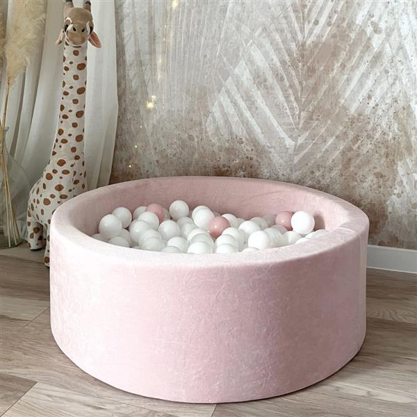 Grote foto ballenbad soft velvet 90x30cm light pink excl ballen kinderen en baby overige