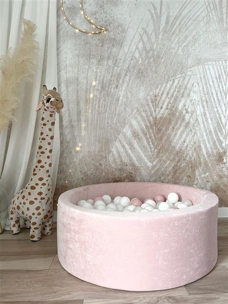 Grote foto ballenbad soft velvet 90x30cm light pink excl ballen kinderen en baby overige